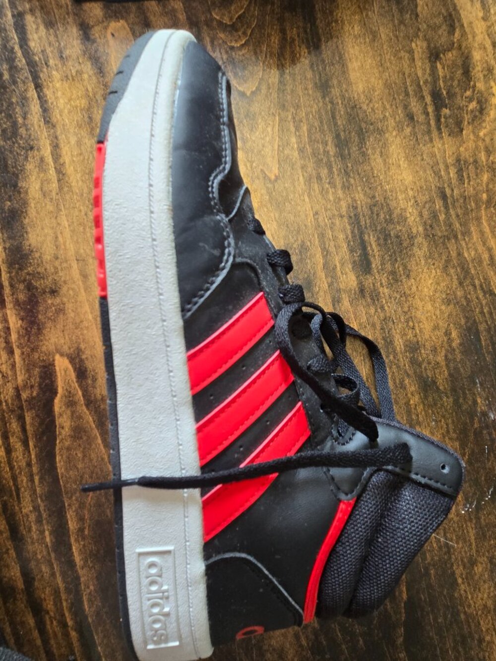 Adidas Hoops 3.0 Mid Black Scarlet - Picture 2 of 6